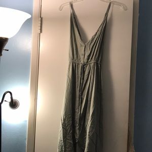 Green high and low dress